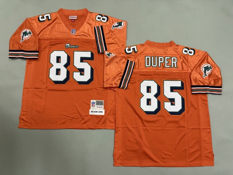 Men 2025 Miami Dolphins #85 Duper orange Throwback Limited NFL Jersey style 002